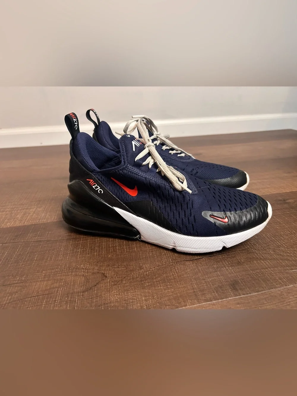 Nike Air Max 270 Youth Size 6.5Y Navy/Black/Red Kids Shoes MPN 943345-410